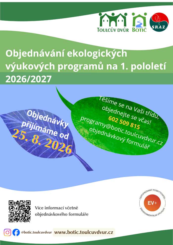 Objednávky programů pro školy otevíráme 25. srpna