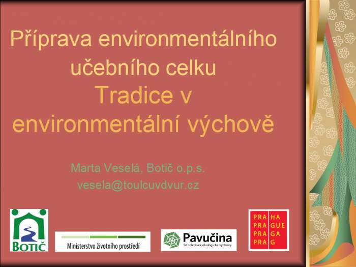 Online seminář na téma Tradice v environmentální výchově